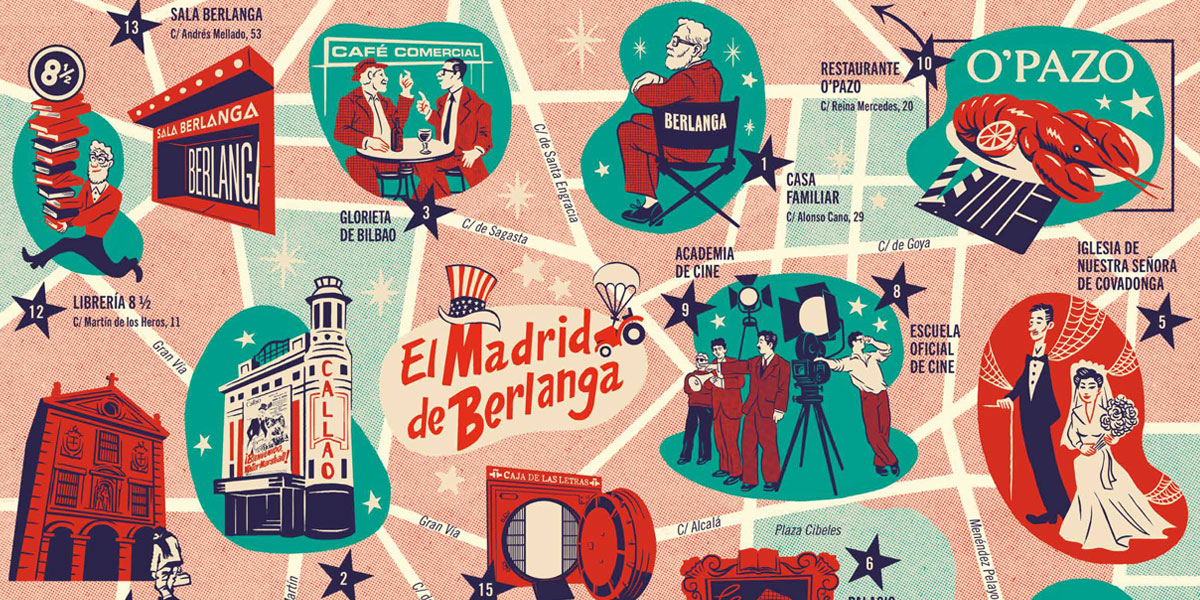 Mapa cultural ilustrado “El Madrid de Berlanga”