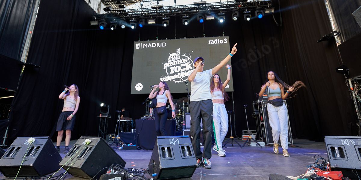 La  actuación de  Free Sis Mafia, tercer  Premio Rock Villa de Madrid. Foto de Fernando Tribiño.