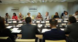 La delegada de Cultura, Turismo y Deporte, Andrea Levy, y la concejala delegada de Turismo, Almudena Maíllo, se reúnen con representantes de la Comisión de Turismo de la Cámara de Comercio de España, en el Ayuntamiento de Madrid. 