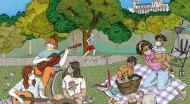 La portada de eme21magazine, ilustrada por Ana Jarén,  pone en valor la vitalidad de uno de los principales espacios naturales de la ciudad, Madrid Río. 