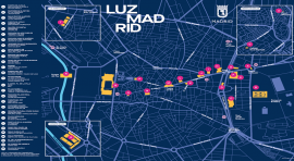 El mapa de la ciudad de Madrid se llena de luz durante los tres días de celebración del festival