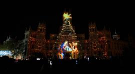 El videomapping proyectado en el Palacio de Cibeles