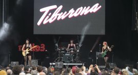 Las chicas de Tiburona actuaron ayer en las fiestas de San Isidro. Ganaron el primer premio Rock Villa de Madrid©Kines-Madrid Destino