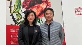 Qianpeng Li y Hiroshi Koike, este miércoles, tras la presentación