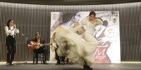 La actuación de Vanesa Coloma, acompañada por Mariana Collado, Yerai Cortés y Fran Blanco, en la presentación de l Festival Flamenco Madrid 2023