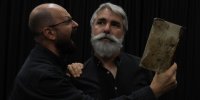 Ernesto Arias y Jorge Eliseo, actores de la dramaturgia ‘Sobre el Quijote. La palabra de Cervantes hecha voz’