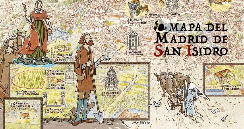 Mapa cultural ilustrado 'El Madrid de San Isidro'