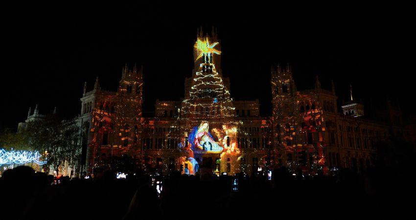 El videomapping proyectado en el Palacio de Cibeles