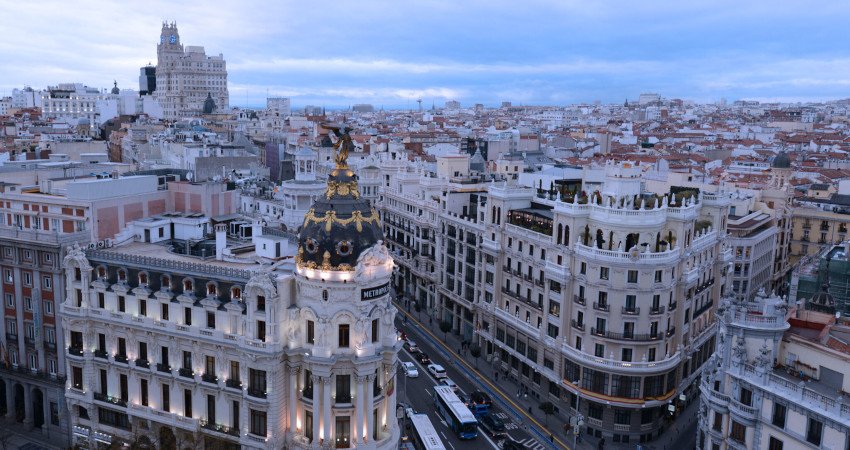 Imagen de la Gran Vía desde la azotea del Circulo de Bellas Artes