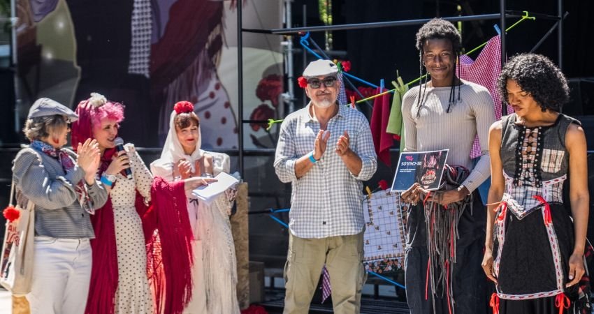 Rivera de la Cruz, en el desfile de Re-Chulapos celebrado esta mañana en Las Vistillas