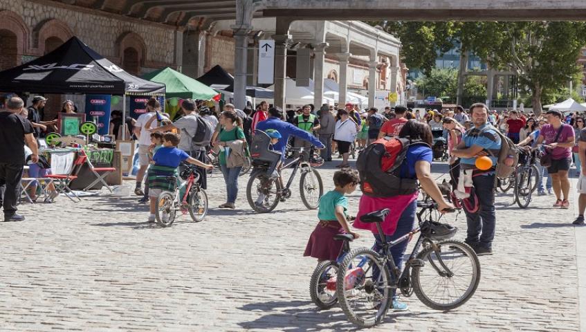Festibal with B for Bike promotes the use of bicycles and sustainable mobility.©Matadero Madrid
